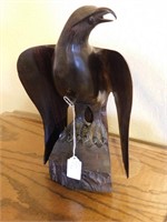 P729- Ironwood Eagle Stands 13" Tall