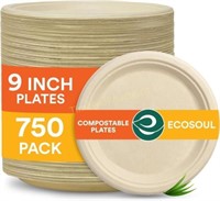ECO SOUL 9  750-Pack | Compostable Plates