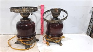 2 Small Glass Lamps
