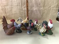 Rooster and hens figurines