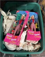 Tote Filled with Assorted Dolls Including Barbie