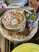 Planters peanuts dishes, misc china, popcorn