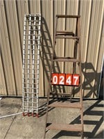 Wooden Ladder and Aluminum Ramp