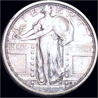 1917 Type 1 Standing Quarter CLOSELY UNC