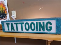 1940s Tattooing light: approx 28 x 6 inches