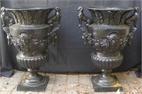 Cast Iron Egyptian Revival Urns