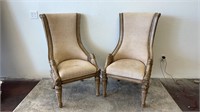 2 Diminutive Bergere Style Upholstered Chairs