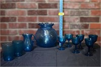 Blue twist 6 goblets (different sizes), 2