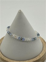 Sterling Silver Faceted AB Crystal Bracelet