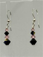 Sterling Silver Faceted Crystal Artisan Earrings