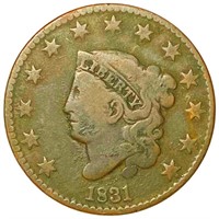 1831 Coronet Head Large Cent NICELY CIRCULATED