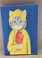 Stupell Fisherman Feline Canvas Art