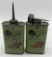 2 Cities Service Penetrating Oil cans
