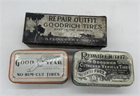 Goodrich and Goodyear tire repair tins