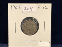 1908 Can Silver Ten Cent Piece  F12