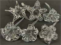 6 Blown Glass Flowers