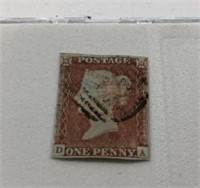 1841 Great Brittany Penny Red Imperforated