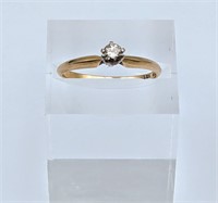 Diamond & 14k Plated Engagement Ring