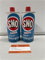 NOS SNO Liquid Detergent Tins 20 Oz plus