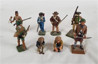 8 Cast Metal Figures, Soldiers Gold Miner