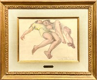 Odilon Roche, Couple au Soleil Watercolor Sketch