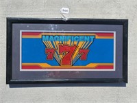 Magnificent 777 Framed Slot Glass