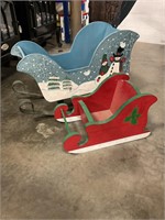 Decorative wooden sleighs