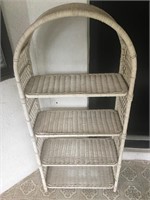 4 Tiered White Wicker Shelf