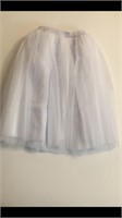 A mid length all white tulle skirt. Juniors size