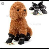 4 small/medium dog boots shoes (black silicone