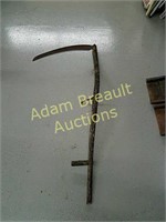 Antique wood handled scythe