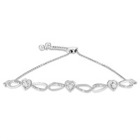 Cute .10ct Diamond Triple Heart Infinity Bracelet