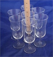 Set of 7 Clear Stemware Glasses