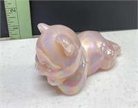 Fenton Pink Opalescent Daydreaming Bear