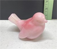 Fenton Short Tail Pink Glass Bird