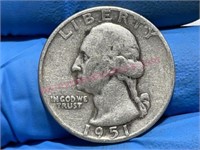 1951-D Washington Quarter (90% silver)