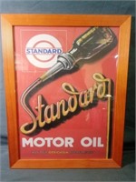 STANDARD Motor Oil Framed Wall Hanging Measures