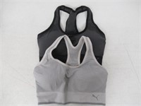 2Pk Puma Women's Seamless Sports Bra, Black/Grey