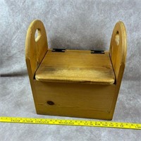 Wooden Step Stool with Storage