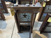 SHELF CLOCK - PHILLIP L SMITH - 8 DAY - WOOD & BRA