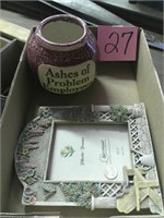 Ceramic Picture Frame / Ashes Bowl Lot