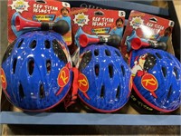 1 LOT ASSORTED KIDS HELMETS AND HORNS FOR BIKES