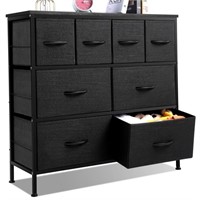 E6374 -Tier 8  Fabric Drawer Dresser Chest Black