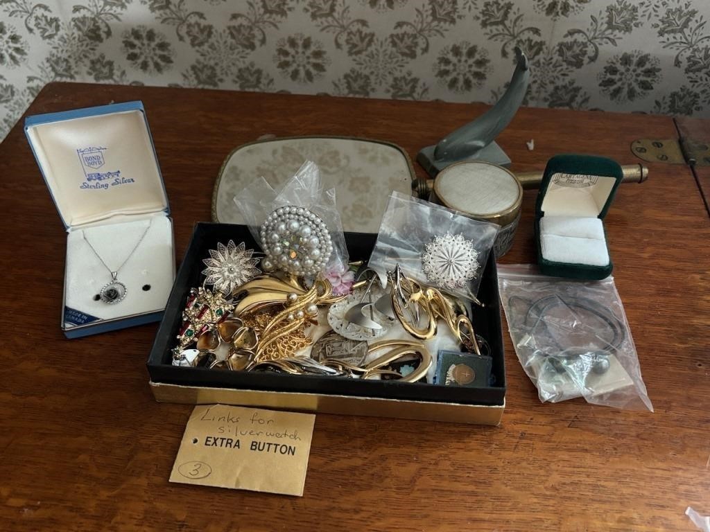 Collection of Jewelry, Ring Boxes, Signed Soapston