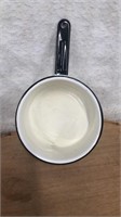 C8) ENAMEL POT/DIPPER -it is about 7 1/2 inches