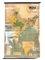 India Political Map, Wall Map Indian Gov't 1982