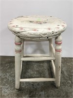 Antique painted rustic stool