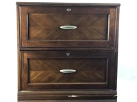 Two Drawer Wooden Horizontal File Cabinet