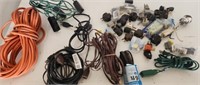 LOTS OF ELECTRIC CORDS PLUGS ETC