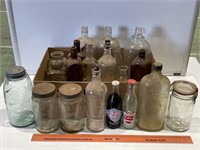 Box Lot Old Bottles